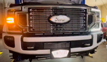 Load image into Gallery viewer, Pic of the Limitless C-Ring (DRL) and LED Front Turn Signal Strobe/Warning/Emergency Light kit that fits 2020-2022 Ford Super Duty F250/F350 trucks