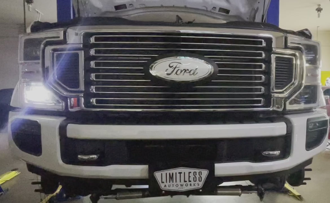 Video of the Limitless LED Low Beam Headlight Strobe/Warning/Emergency Light kit that fits 2020-2022 Ford Super Duty F250/F350 trucks 