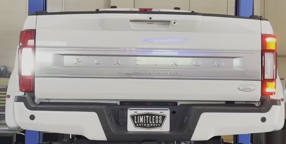 Video of the Limitless Taillight Running and Reverse Light Strobe/Warning/Emergency Light kit that fits 2020-2022 Ford Super Duty F250/F350 trucks 