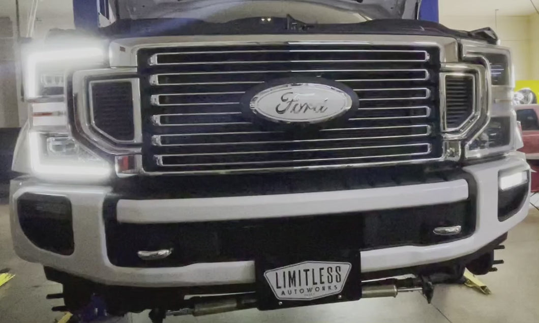 Video of the Limitless C-Ring (DRL) and LED Fog Light Strobe/Warning/Emergency Light kit that fits 2020-2022 Ford Super Duty F250/F350 trucks 