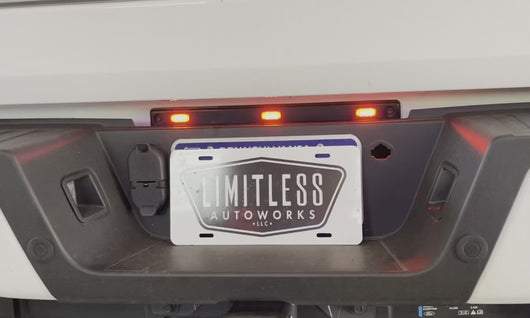 Video of the Limitless DRW Running Light and License Plate Light Strobe/Warning/Emergency Light kit that fits 2020-2022 Ford Super Duty F250/F350 trucks 